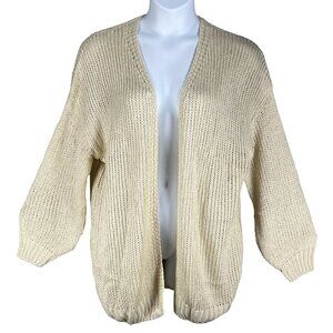 NWT Womens XL Rock & Love Butter Yellow Knit Open Front Cardigan Balloon Sleeve